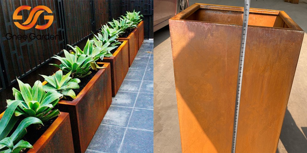 Corten Steel rectangle flower pot Corten Steel rectangle flower pot