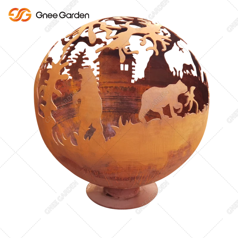 a corten steel fsphere firepit 1 a corten steel fsphere firepit 1