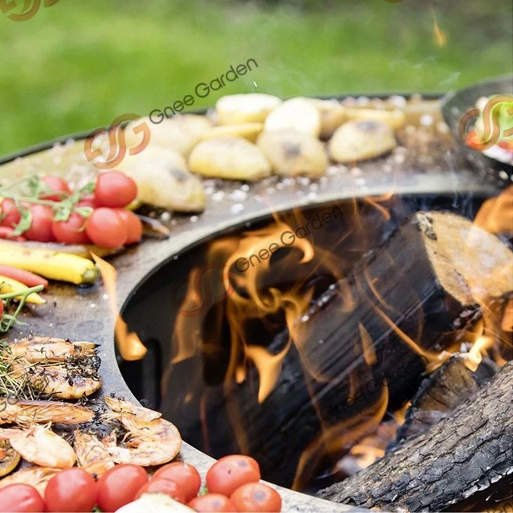Barbecue Charcoal Grill Corten Steel For Outdoor Cooking Camping