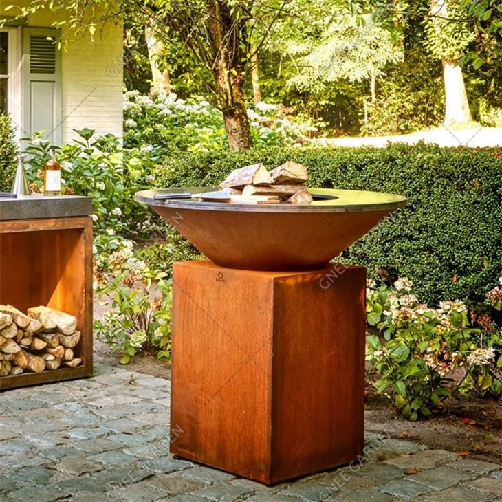 Barbecue Plancha Corten Steel Outdoor Grill BBQ