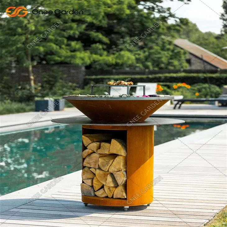 BBQ Grill Corten Steel Woodburning Barbecue