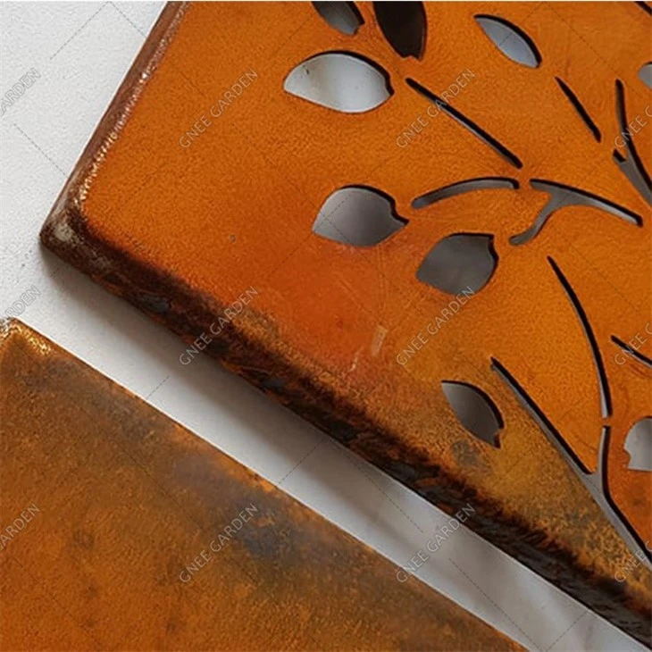Corten Steel Decorative Flower Curtain Wall Art Screen