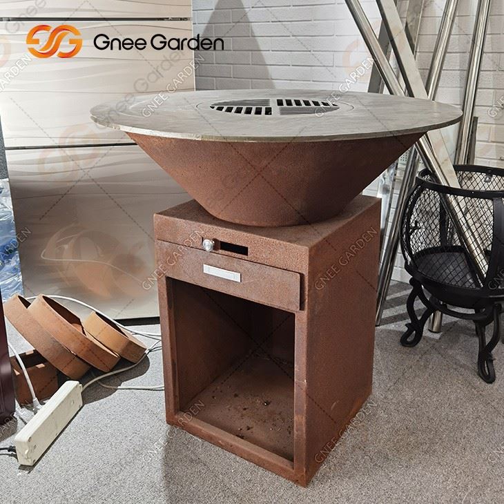 Corten Steel Fire Pit Bbq Grill Corten Steel Fire Pit Barbecue Grill Bbq