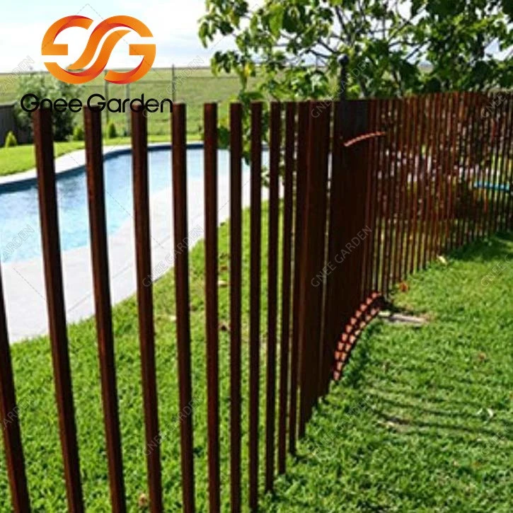 corten steel metal fence posts