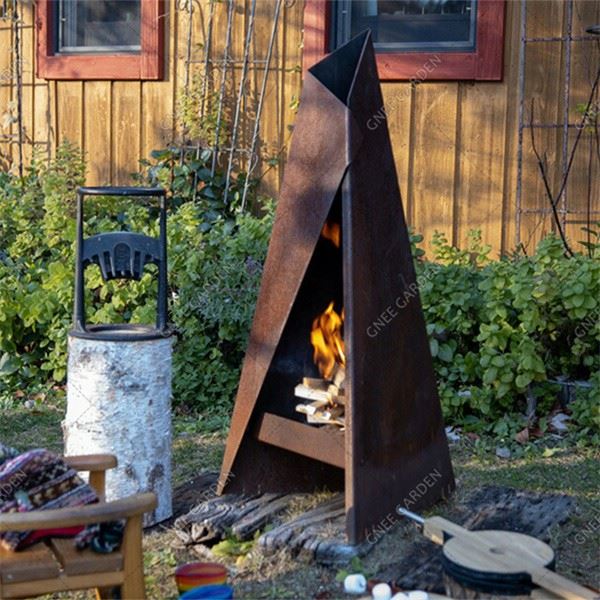 Corten Steel Metal Fire Bowl Outdoor Cauldron Fire Pit
