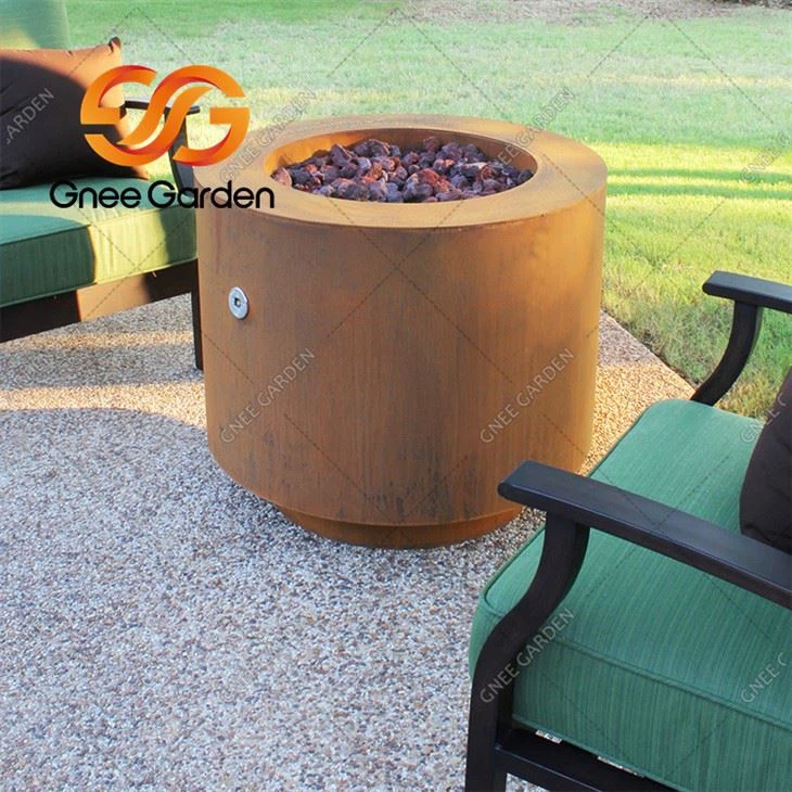 Foyer d'extérieur en métal en acier Corten