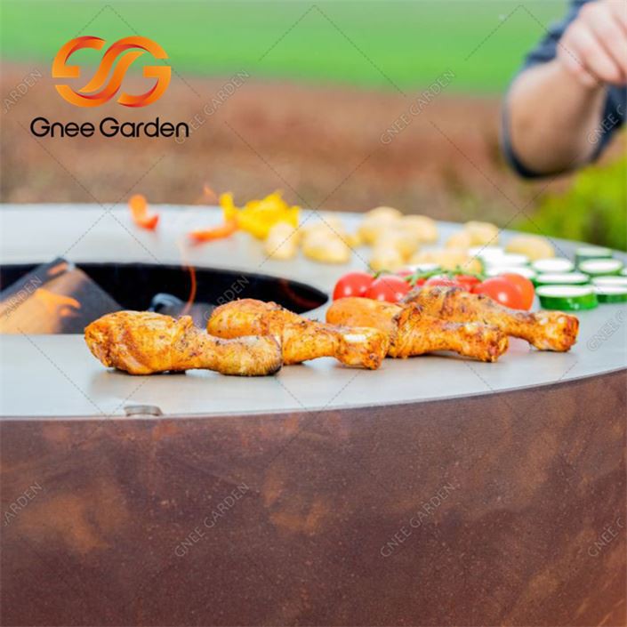 Barbecue de cuisine extérieure en acier Corten
