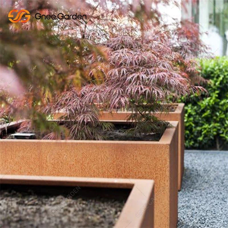 Jardinière en acier Corten Pot de fleurs d'extérieur en métal
