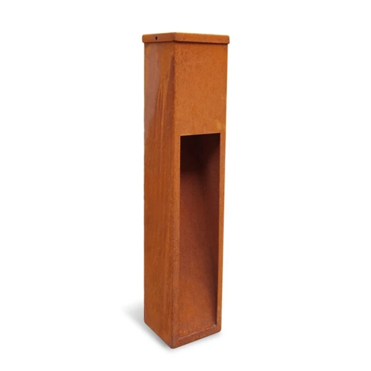 Corten Steel Water Proof Street Lights Decorative Garden Landscape Light Boxes