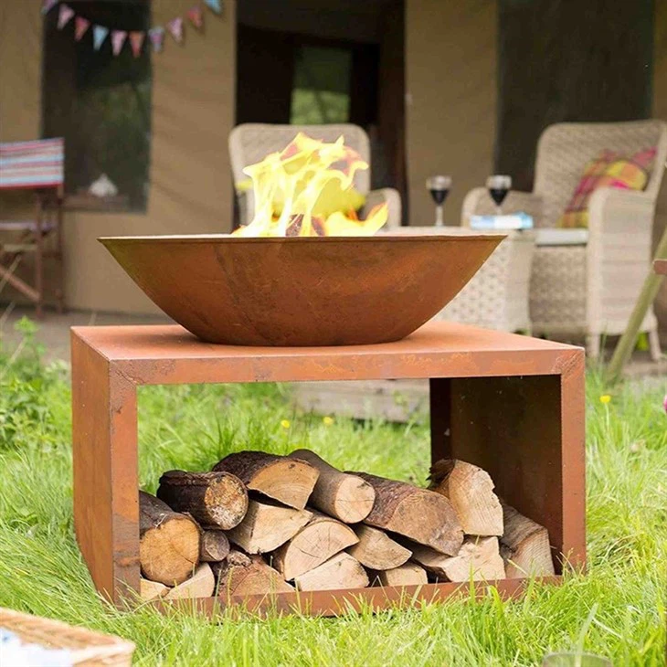 Corten Steel Wood Burning Fire Pit