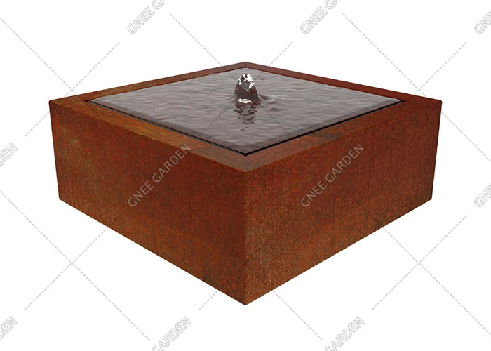 Caractéristique de l'eau Corten Fontaine d'eau rouillée en acier Corten