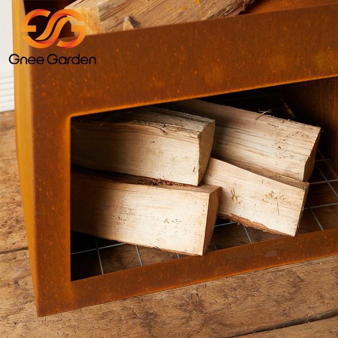 Corten wooden fireplace(3)
