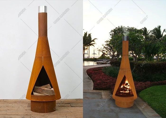 Freestanding Outdoor Fireplace Wood Burning Fireplace