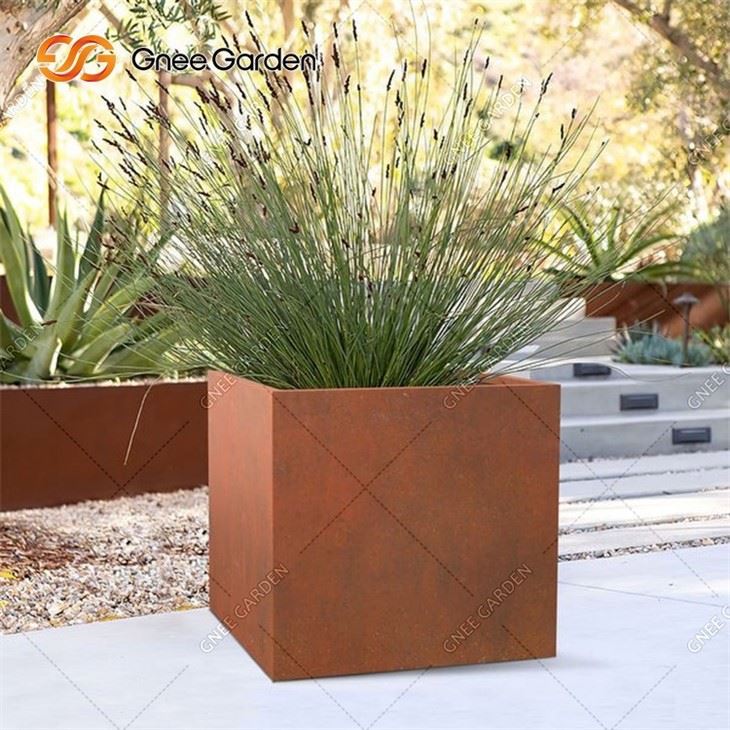 Garden Corten Steel Outdoor Flowerpot