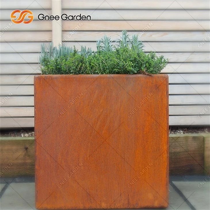 Garden Corten Steel Outdoor Flowerpot