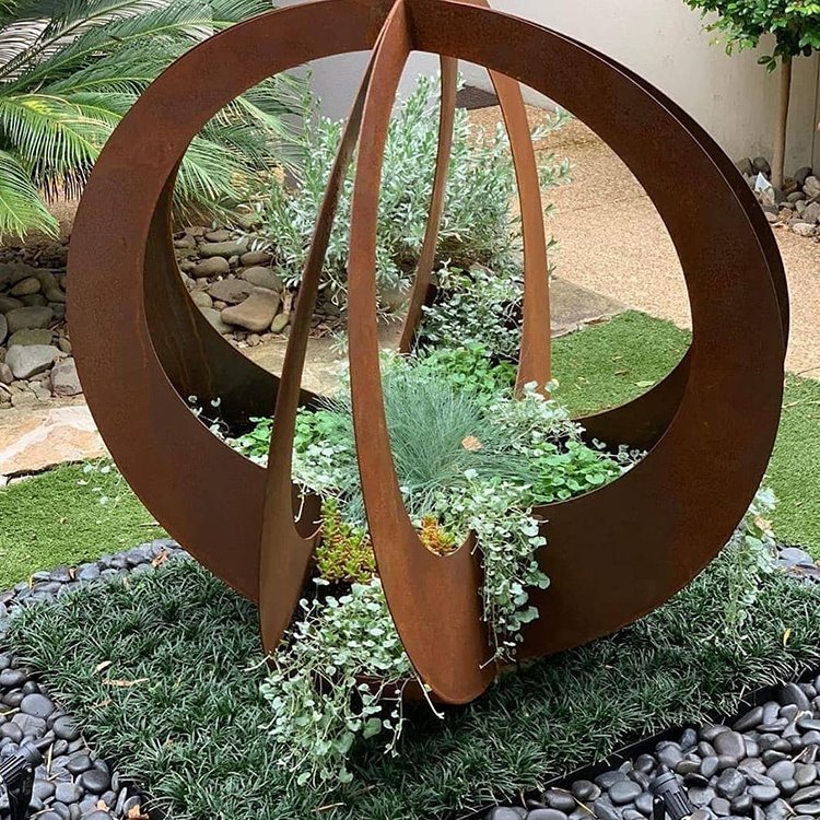 Jardinières irrégulières en acier Corten