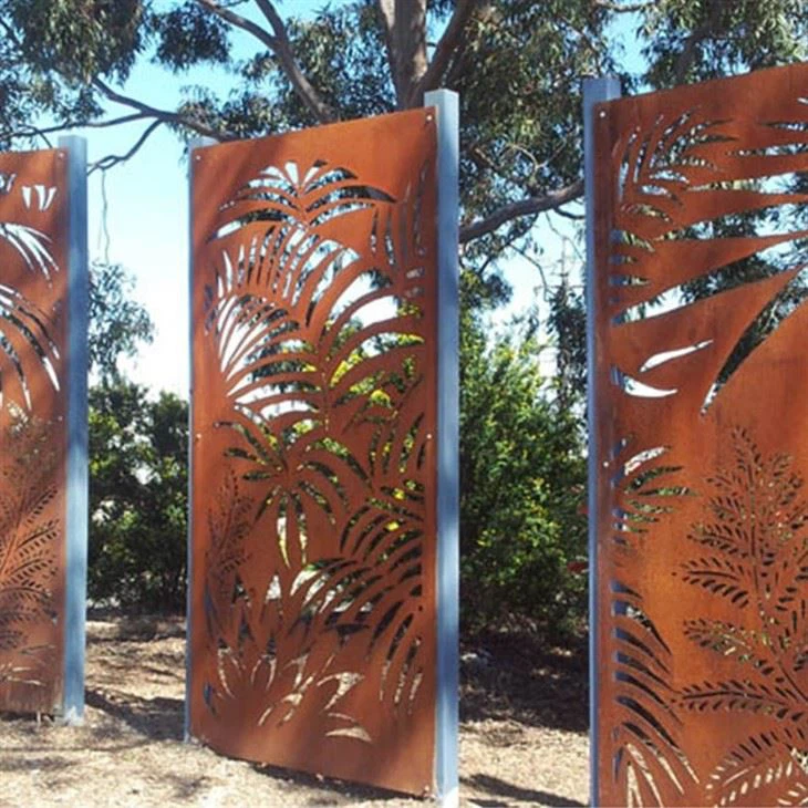 Laser Cut Metal Fence Corten Steel Decorative Metal Panels Laser Cut Privacy Fencing Panel