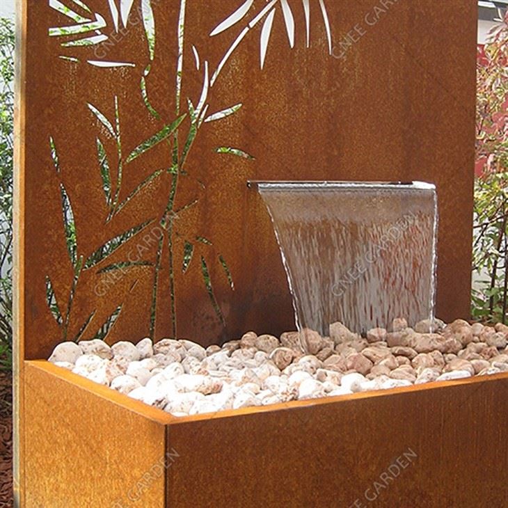 Modern Fountains Corten Steel Waterfall Outdoor Garden Water Features