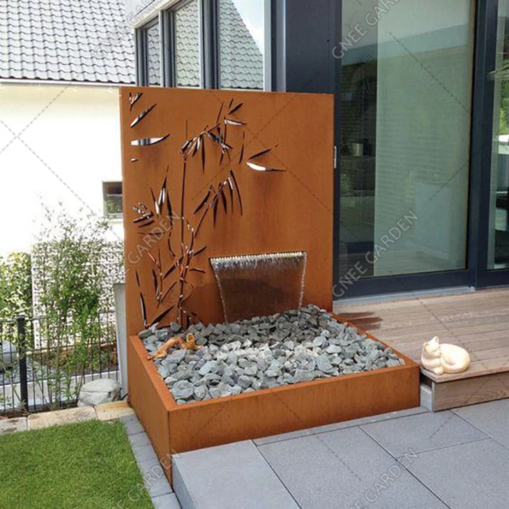 Caractéristiques extérieures de l'eau de jardin de cascade en acier de Corten de fontaines modernes