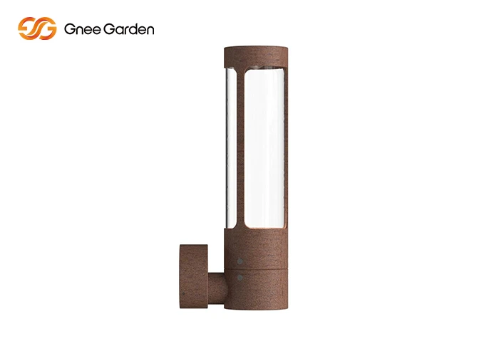 Luminaire extérieur en acier Corten, bornes lumineuses de couleur rouille