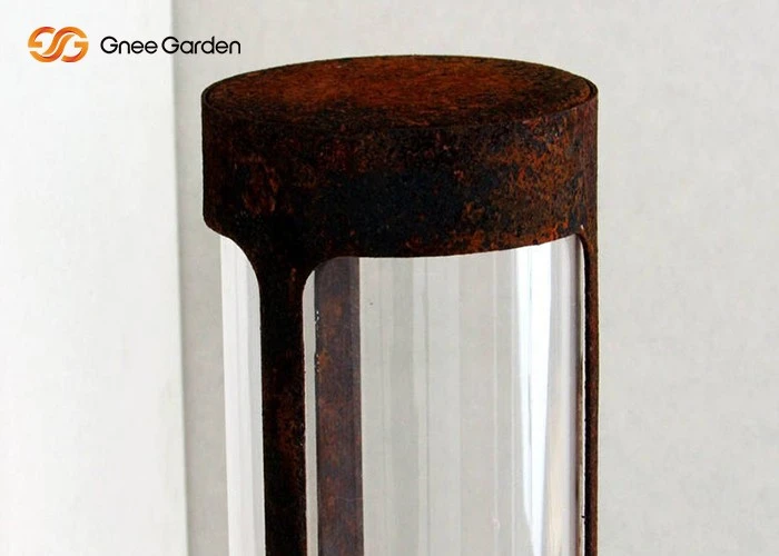 Outdoor Fixture Corten Steel Rust Color Bollard Lights