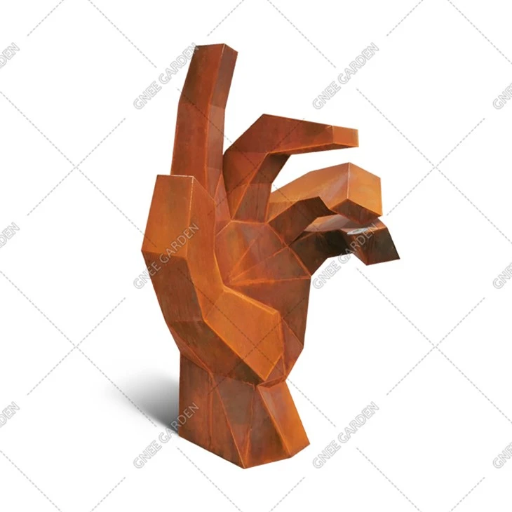 Sculpture en acier de Corten de jardin moderne extérieur et statue d'acier inoxydable