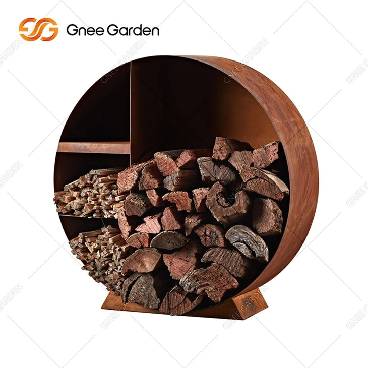 Support extérieur en métal Corten, chauffage de soudage, foyer d'extérieur