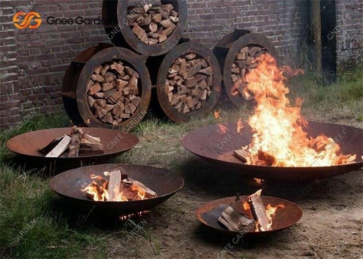 Patio Corten Steel Firepit Wood Burning