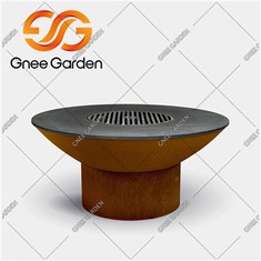 Charbon de bois en acier Corten pour barbecue extérieur