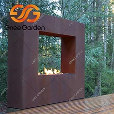 Foyer extérieur personnalisé en acier Corten