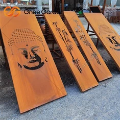 Paravent de jardin en acier Corten décoratif