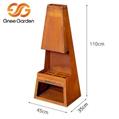 Cheminée extérieure en acier Corten