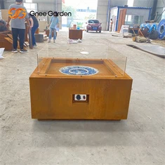 Foyer de camping au propane en acier Corten