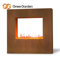 Cheminée Carrée En Acier Corten