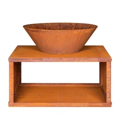 Foyer au bois en acier Corten