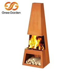 Cheminée en Bois Corten