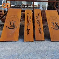 Panneaux d'écran en acier Corten rouillés pour jardin