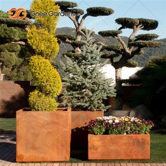 Pot de fleurs extérieur en acier Corten de haute qualité