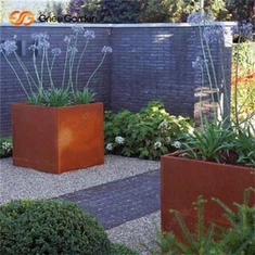 Jardinières de pots de fleurs en acier Corten en métal