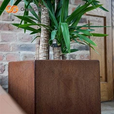 Pot de fleurs de plantation de jardin en acier Corten en métal