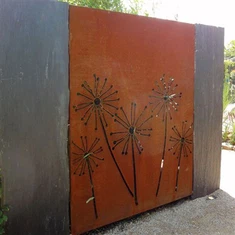 Écran de confidentialité extérieur en acier Corten en métal diviseur autoportant écran de clôture de confidentialité décoratif clôture de Patio de balcon