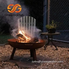 Brûleur extérieur en acier patiné