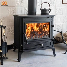 Poêle à bois en fonte de brûleur à feu réel