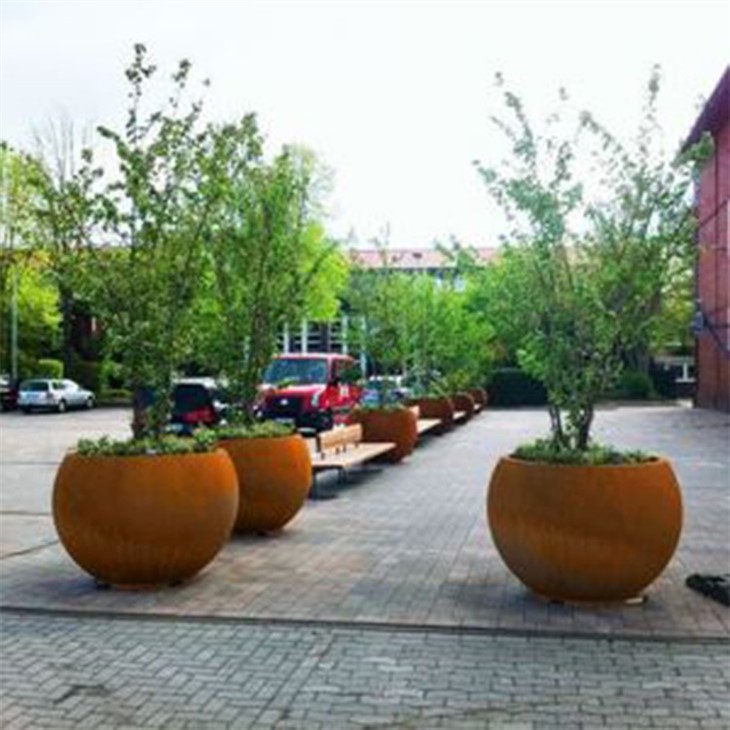Tree Metal Planter Garden Pots Big Corten Steel Flower Pot