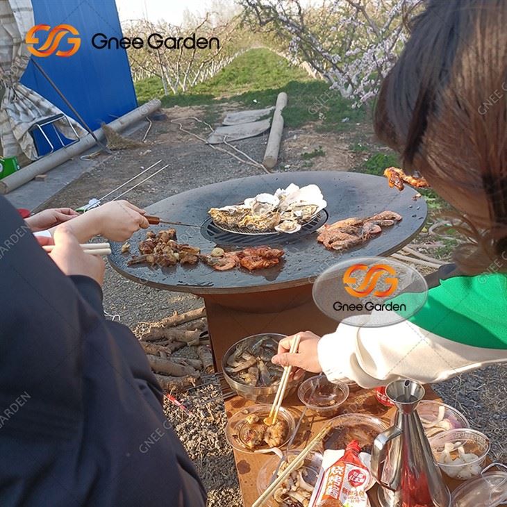 Corten Steel Grill Wood Fire Barbecue