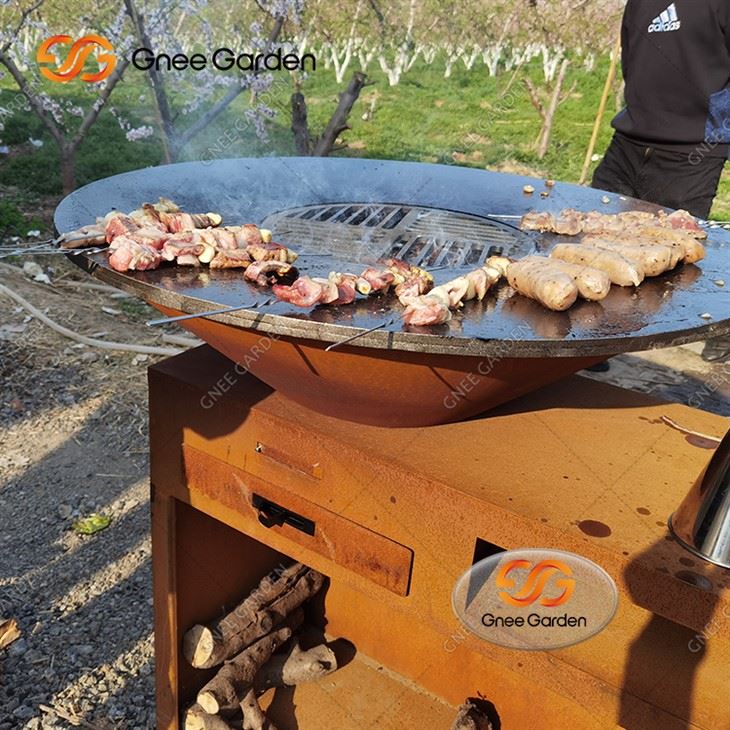 Corten Steel Grill Outdoor Modern Design