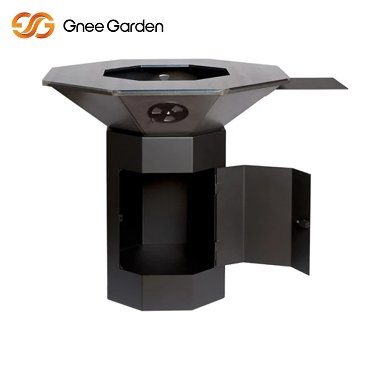 Hexagonal Black Grill for Backyard Ambiance