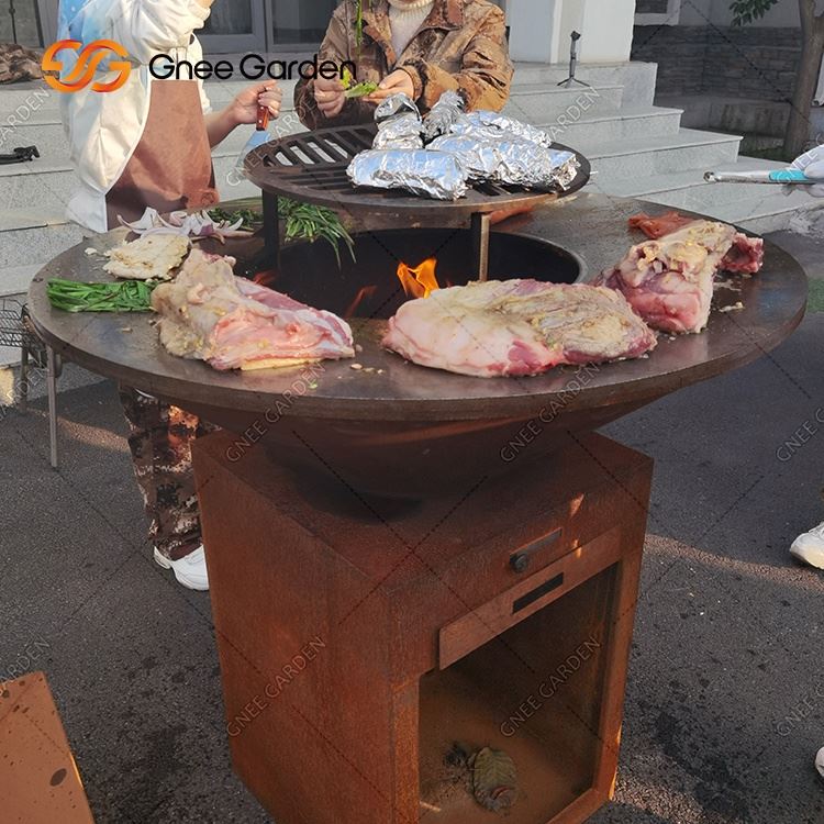 Corten Steel Durable BBQ Grill pour la cuisson
