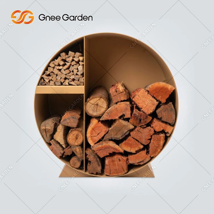 Stockage du bois de chauffage en acier Corten