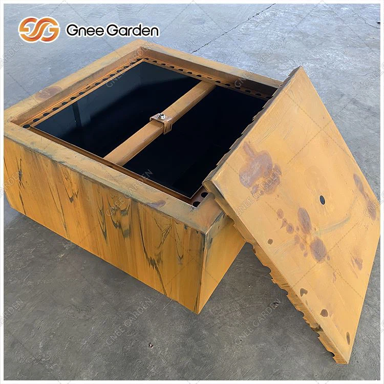 Paysage de la fontaine d'eau de Corten Steel